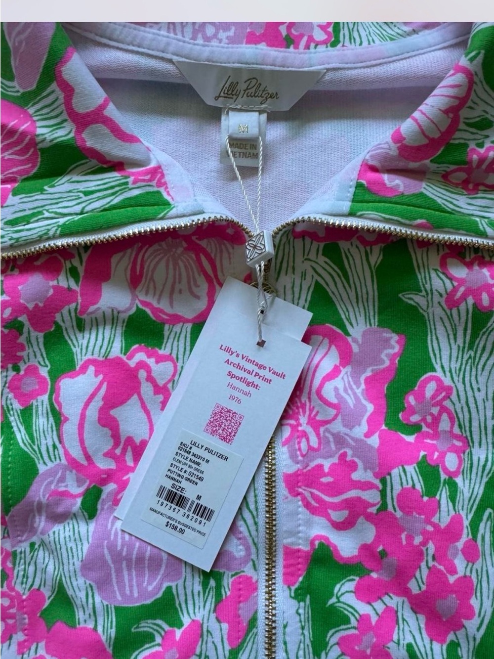 Lilly Pulitzer Pink & Green Floral Zip Dress - Picture 2 of 4